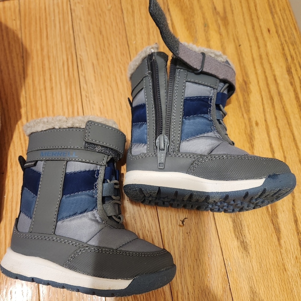 Merrell Kids' Gray and Blue Winter Boots